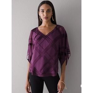 White House Black Market 47% Silk Beautiful Blouse Sz Small $120New With Tag‎
